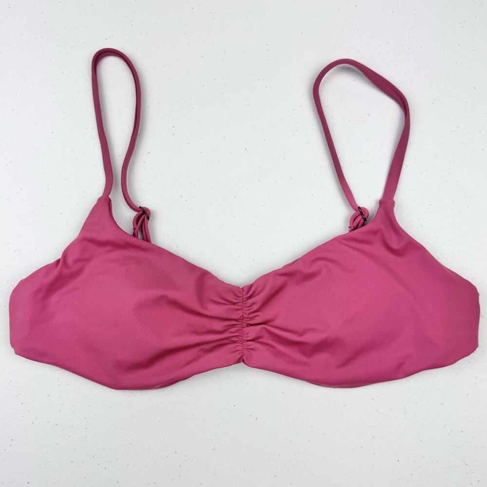 Andie Swim The Symi Cinched Swim Bikini Top Women's Small Pink Beach